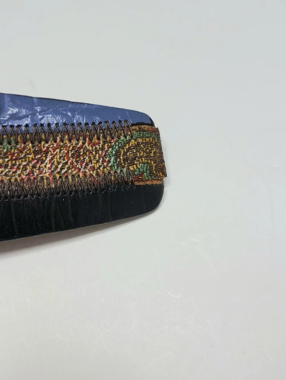 Etro Milano Made In Italy Paisley Striped Color Block Genuine Leather Belt